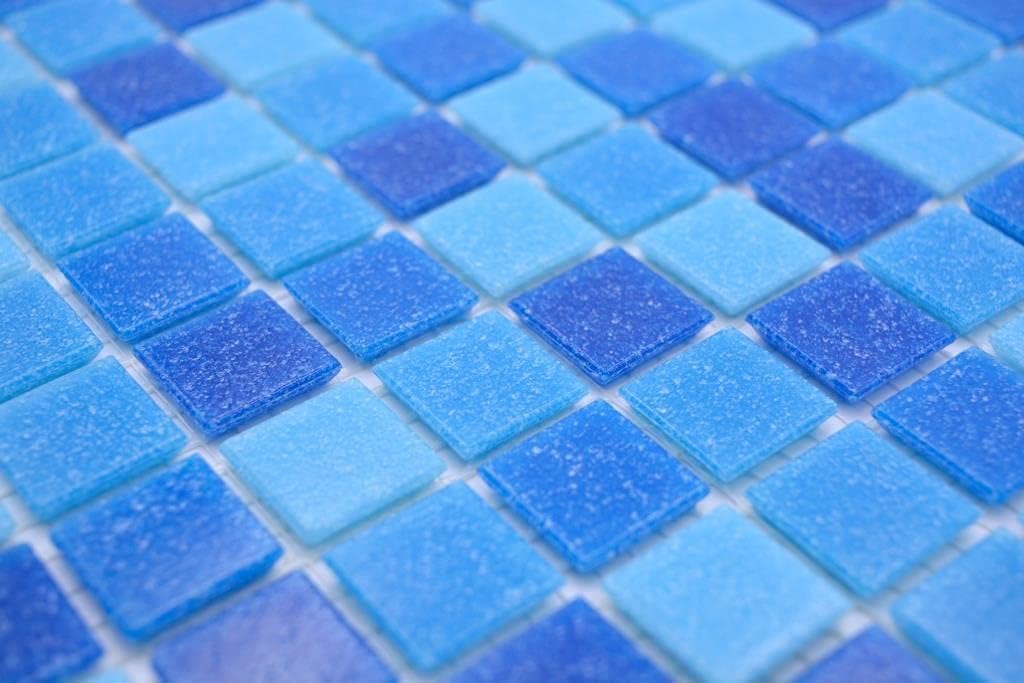 Glasmosaikplatte Classic Mix Blau papierverklebt Pool Schwimmbad Mosaikplatte 10 Matten