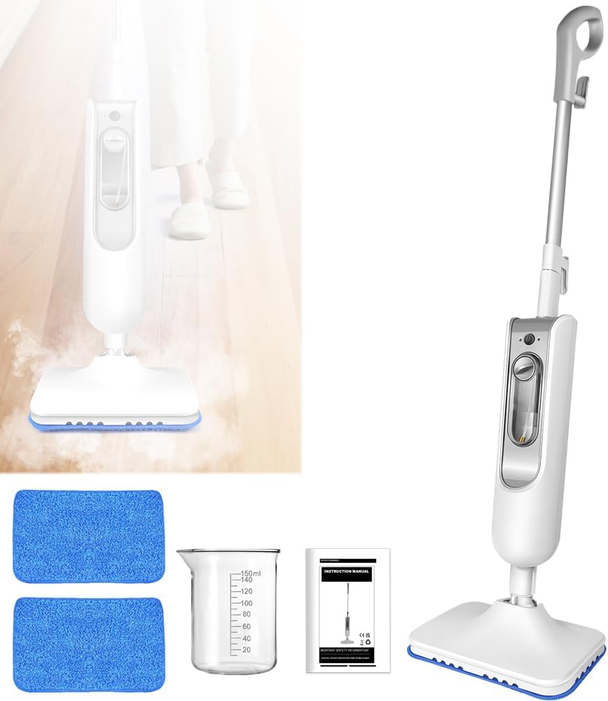 Dampfreiniger 1500W Dampfbesen Reiniger Dampf Mop Boden&Hand-dampfreiniger entfernt bis zu 99,9% der
