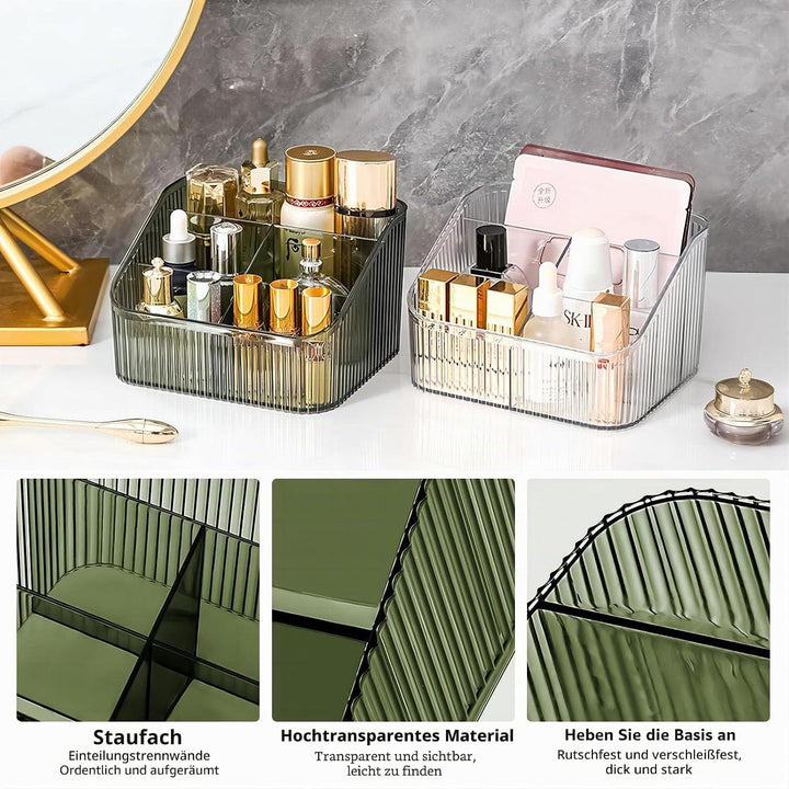 DASITON Make up Organizer,Kosmetik Organizer mit 5 Fächern,Acryl Kosmetik Aufbewahrung mit Grosser K