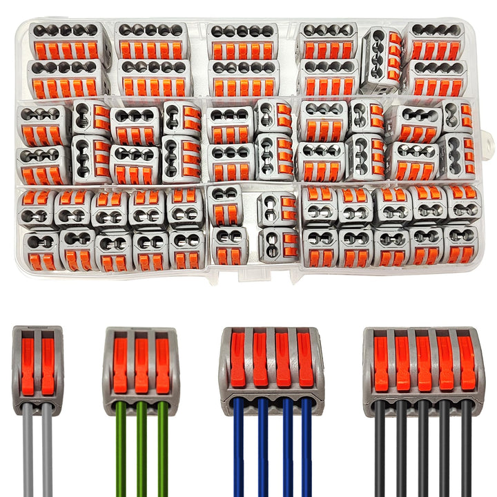 Kabelverbinder, 55 Stück Elektrische Anschlussblöcke 4mm² Leiter Klemme Verbindungsklemme Bilateral