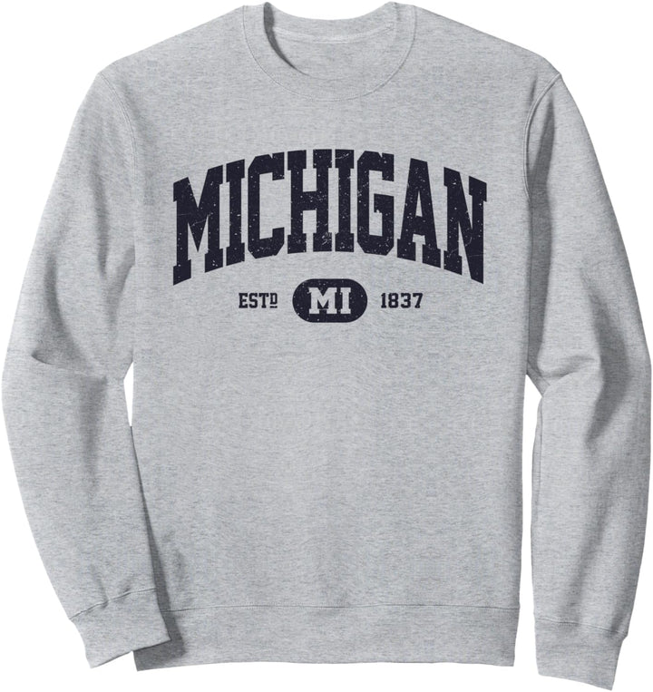 Marineblau Retro Vintage Michigan Sweatshirt