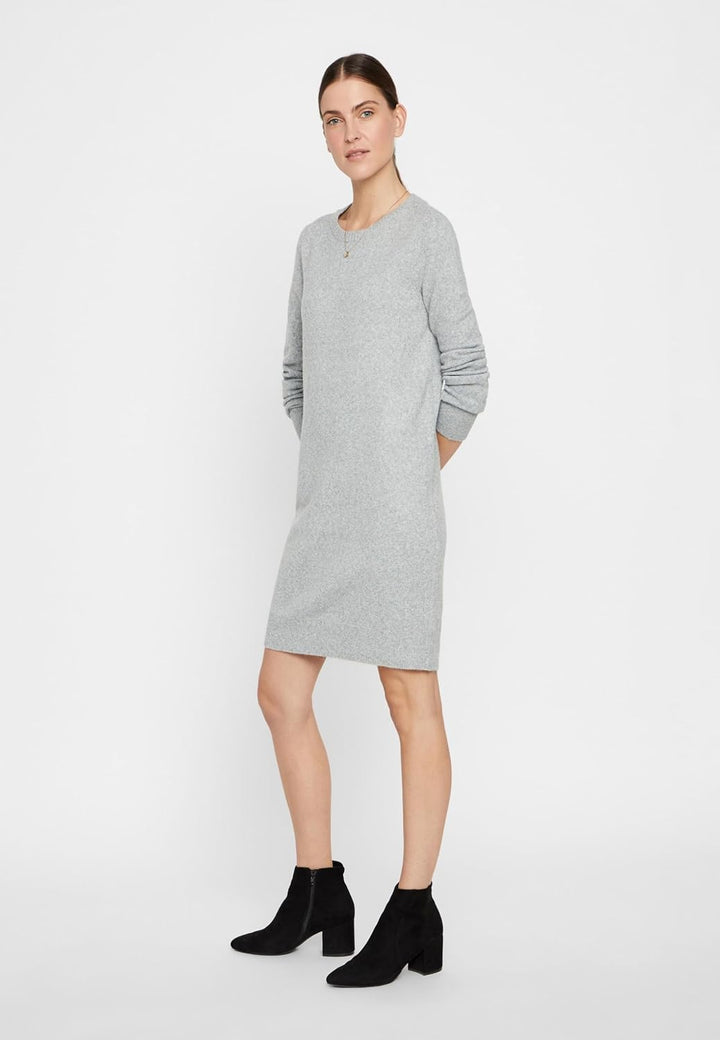 VERO MODA Damen Kleid 10215523 XS Light Grey Melange, XS Light Grey Melange