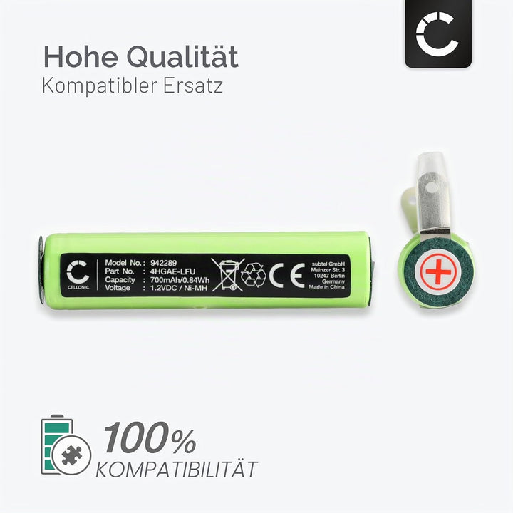 CELLONIC 2X Akku kompatibel mit Braun BT3020, BT3021 Type 5516, 4HGAE-LFU 2x Akku 700mAh, 2x Akku 70