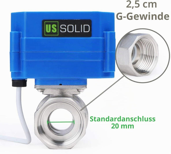 U.S. Solid 1 zoll motorkugelhahn stromlos offen, DN25 Edelstahl, kugelhahn elektrisch, 9–24 V AC/DC,