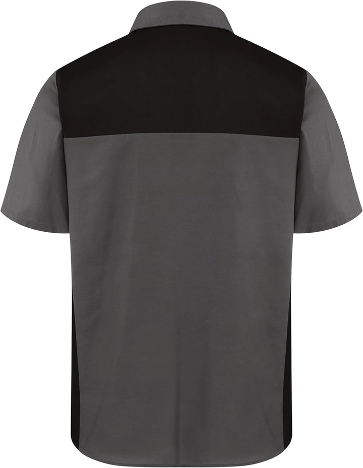 Red Kap Herren Short Sleeve Motorsports Shirt Hemd 4XL Anthrazit/Schwarz, 4XL Anthrazit/Schwarz