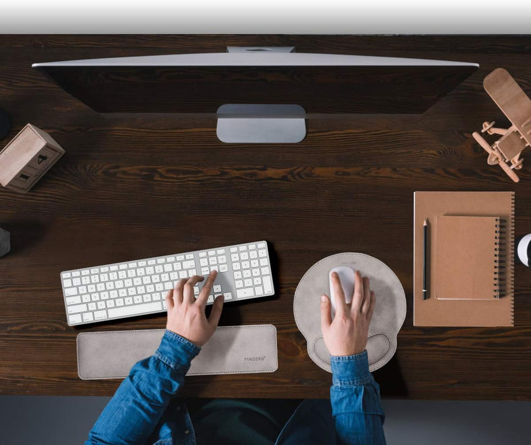 MAIDERN Memory Foam Set Tastatur-Handballenauflage und Mauspad mit Handgelenkkissenunterstützung für