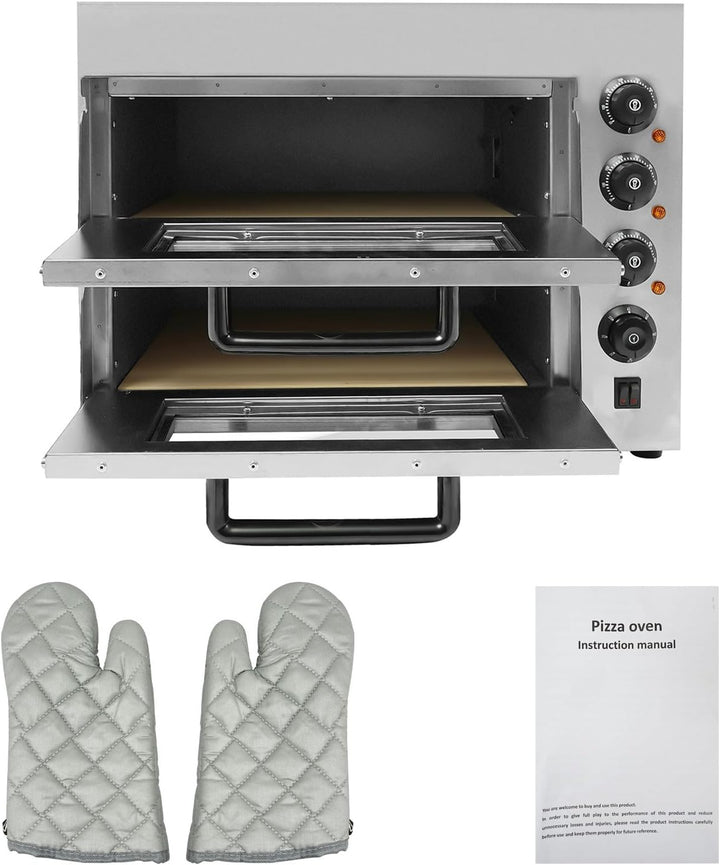 3000W Gastro Pizzaofen, Pizza Backofen, Pizzabackofen, Pizza Ofen Schamottstein, Grosser Raum, Präzi