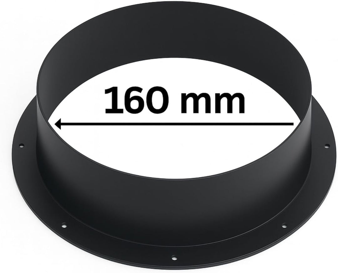 Weedness PVC Anschluss Flansch 160 mm für Lüftungsanlagen - Grow Anbau Lüfter Kupplung Indoor Belüft