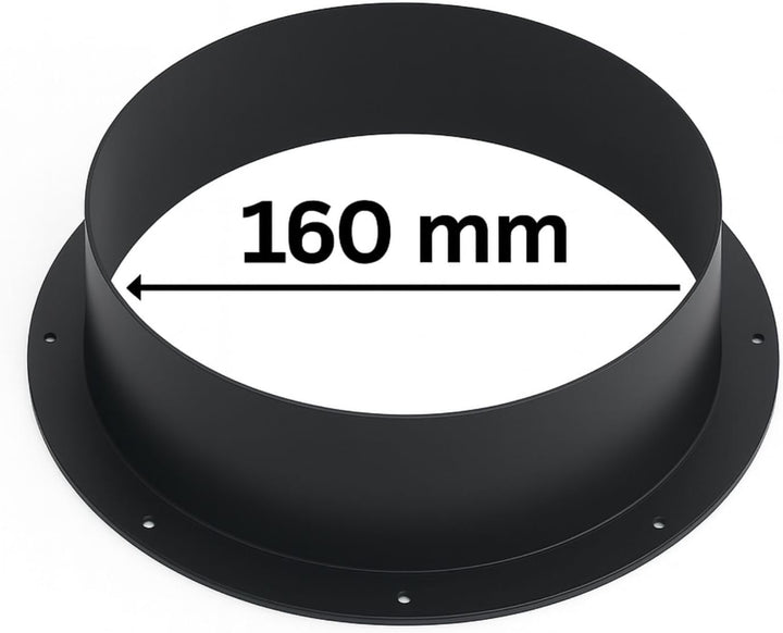 Weedness PVC Anschluss Flansch 160 mm für Lüftungsanlagen - Grow Anbau Lüfter Kupplung Indoor Belüft