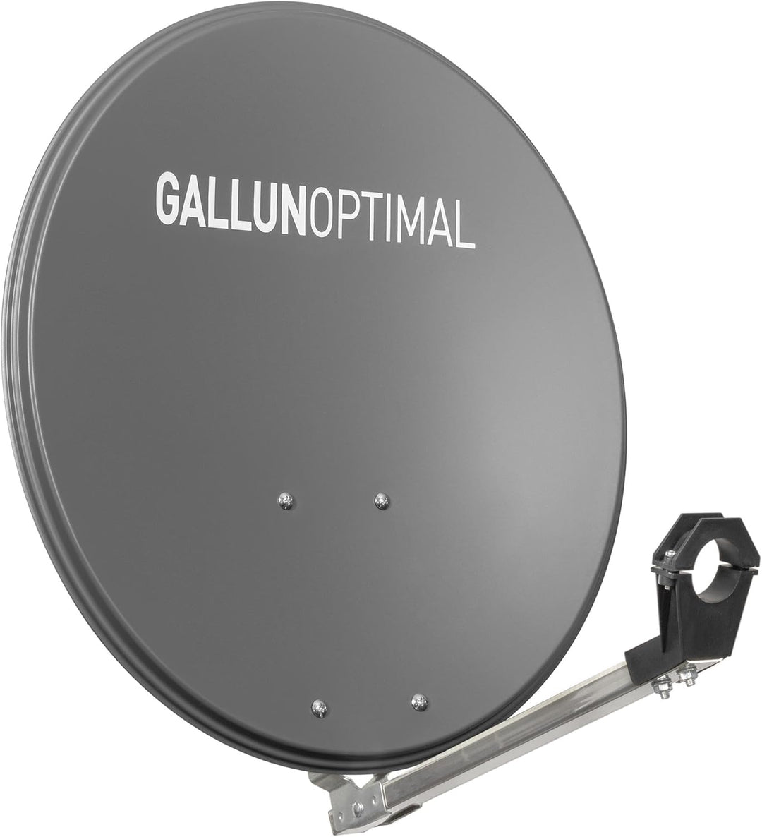 GALLUN Offset-Parabolantenne ALU 60 cm anthrazit – SAT Spiegel mit 35,15 dB Gewinn, Reflektorhalteru