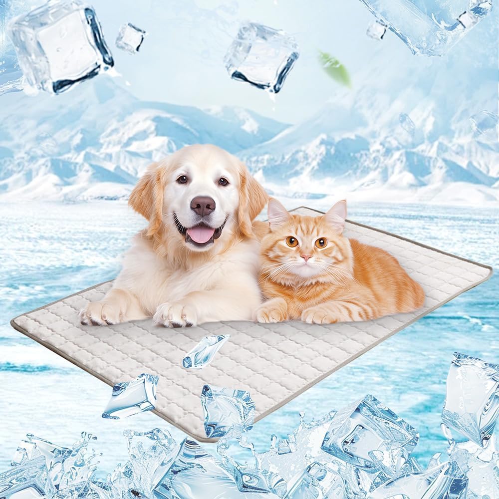 Kühlmatte Hunde,70*50 cm Kühlmatte Katze,Wasserdichte Kühlmattes Katze Ohne Gel,Kühlmattes Katzes Se