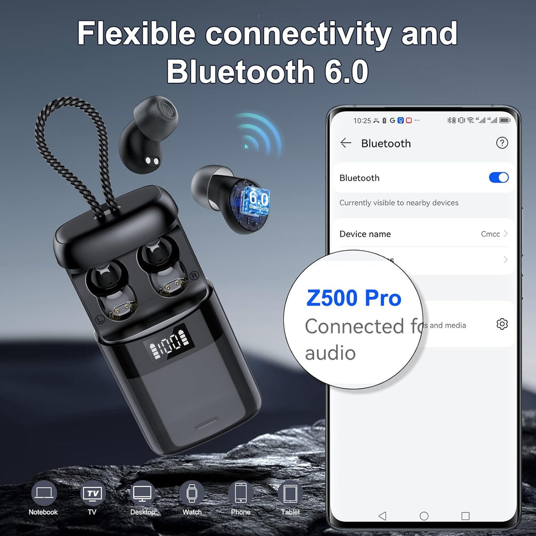 Bluetooth Kopfhörer, 2026 Mini Schlafkopfhörer Bluetooth 6.0 Mit Schlaftracker, 48 Std Seitenschläfe