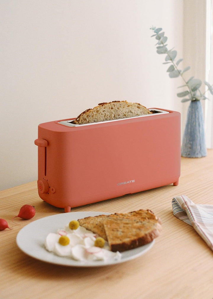 CREATE/TOAST STUDIO XL/Toaster Terrakotta / 6 Leistungsstufen, Krümelschublade, Thermostat, Auftauen