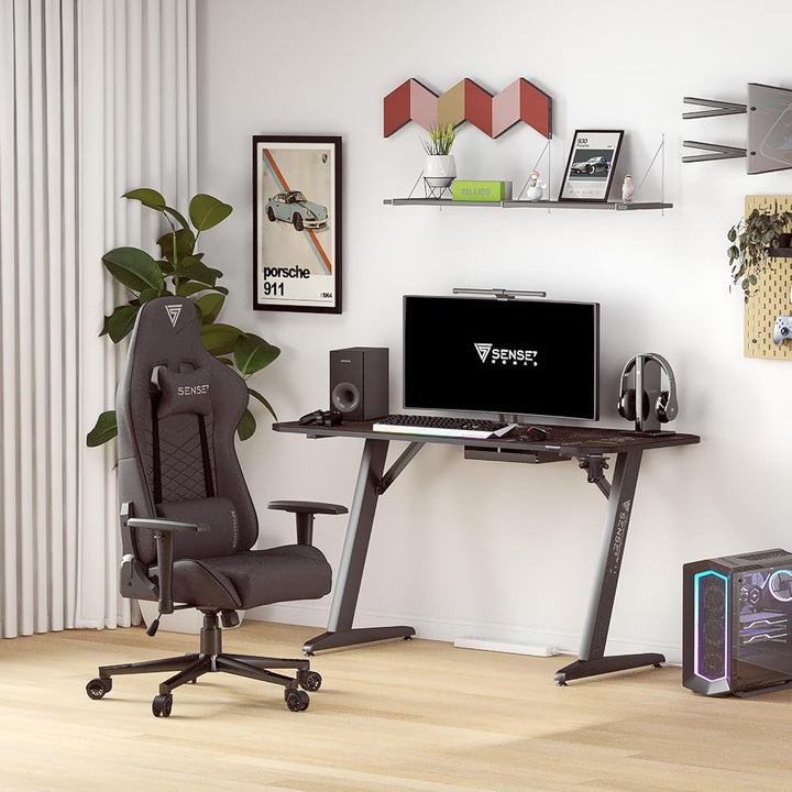 SENSE7 Gaming Stuhl Spellcaster, ergonomischer Gaming Sessel mit verstellbaren Lendenkissen Einstell