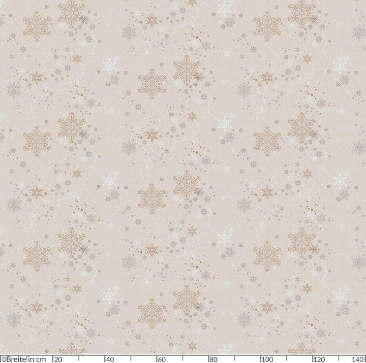 ANRO Wachstuchtischdecke Wachstuch Wachstischdecke Tischdecke Weihnachten Schneeflocken Beige 140 cm