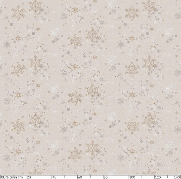 ANRO Wachstuchtischdecke Wachstuch Wachstischdecke Tischdecke Weihnachten Schneeflocken Beige 220x14
