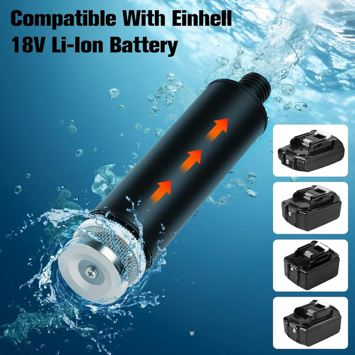 Wasserpumpe für Einhell 18V Li-Ionen-Akku, Tauchpumpe mit 100W Leistung Bürstenloser Motor, für Gart