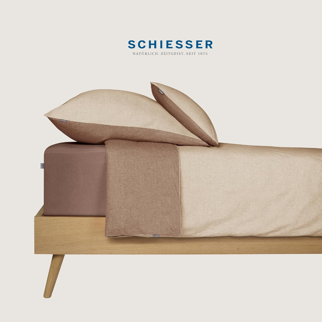 Schiesser Wende-Bettwäscheset Doubleface in angenehm glatter Renforcé Qualität, Made IN Green, Farbe
