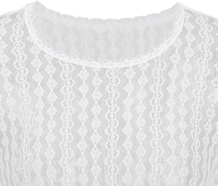 Kelliar Dirndl Bluse Damen Dirndlbluse Spitze Weiss Elegantes und Schönes Dirndl Bluse Trachtenbluse