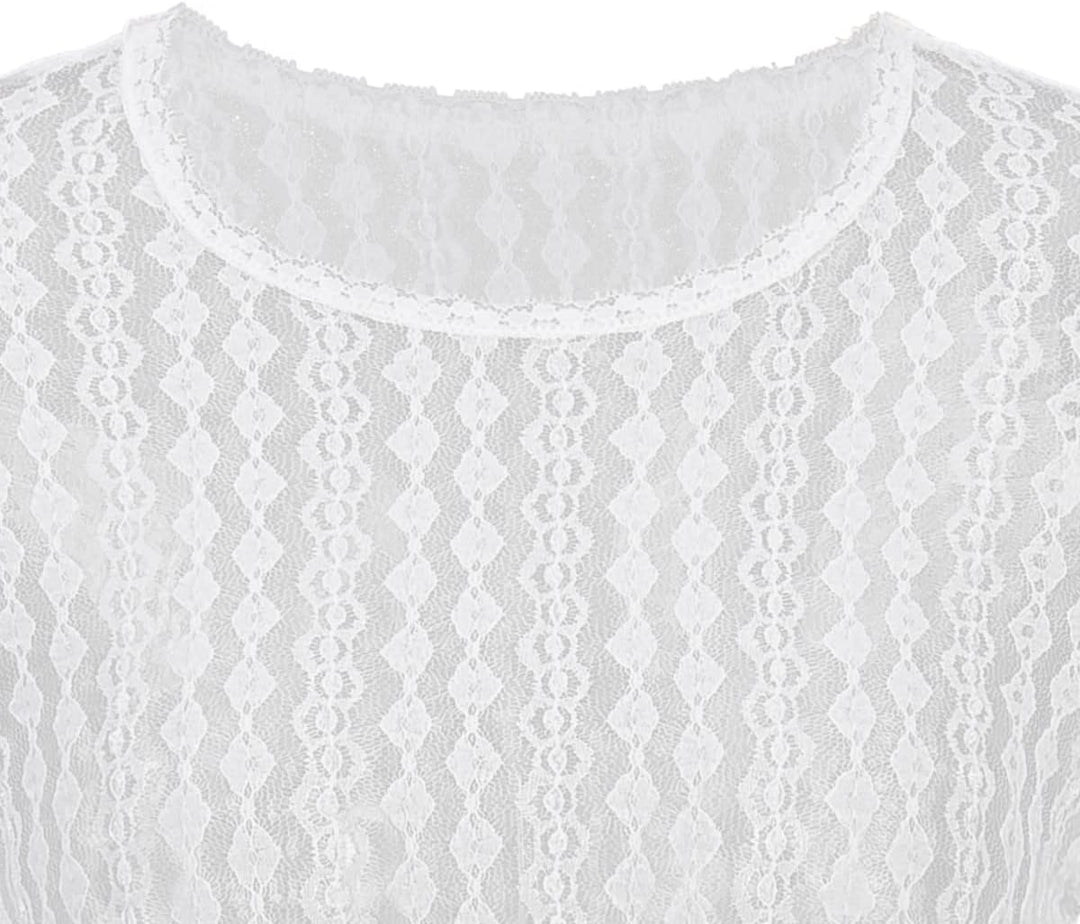 Dirndl Bluse Damen Dirndlbluse Spitze Weiss Elegantes und Schönes Dirndl Bluse Trachtenbluse Damen B