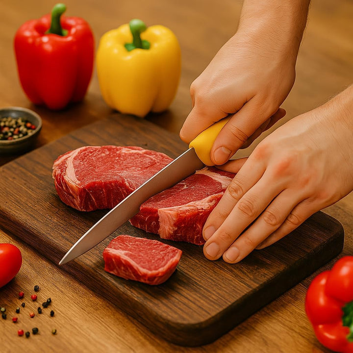 HOOZ Profi Fleischermesser Set aus Edelstahl - Scharfes Metzgermesser Set bestehend aus 2x Stechmess