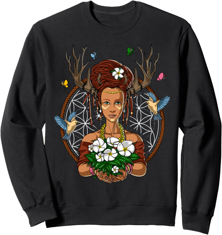 Wald Hippie Natur Blumen Fantasie Schamane Festival Frauen Sweatshirt