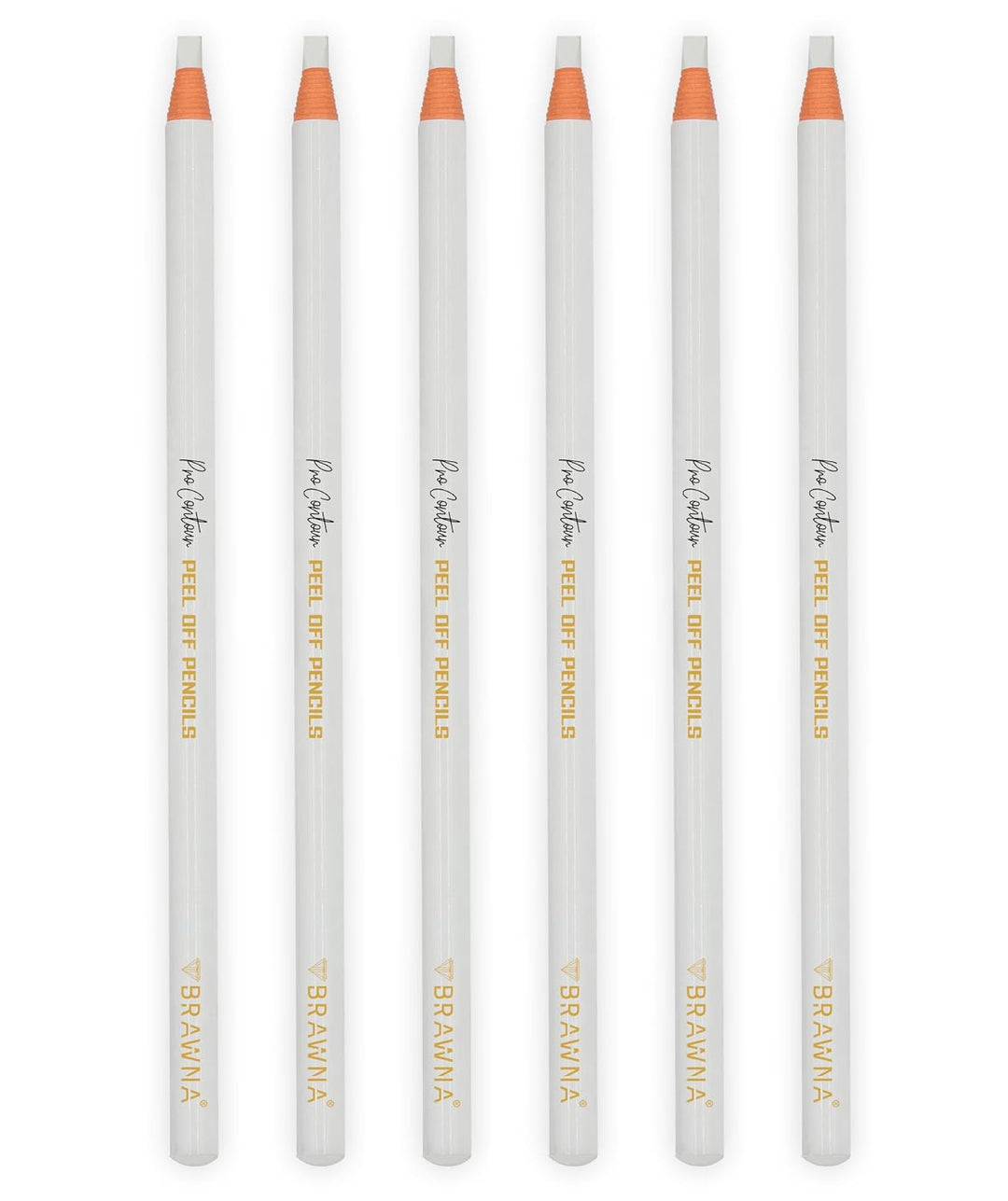 BRAWNA 6er Set Brow Pro Peel-Off Mapping Stifte Weiss – Präzise Augenbrauen &amp; Lippen Vorzeichnung –
