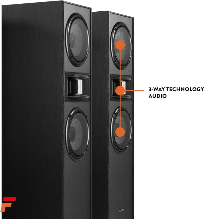 Fenton SHF700B - Standlautsprecher Paar, HiFi Lautsprecher Stereo Set, 400 Watt Standlautsprecher 3-