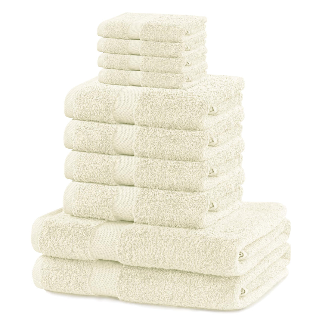DecoKing 10er Set Baumwolle Qualität 525g/m² 4 Gästehandtücher 30x50 cm 4 Handtücher 50x100 cm und 2
