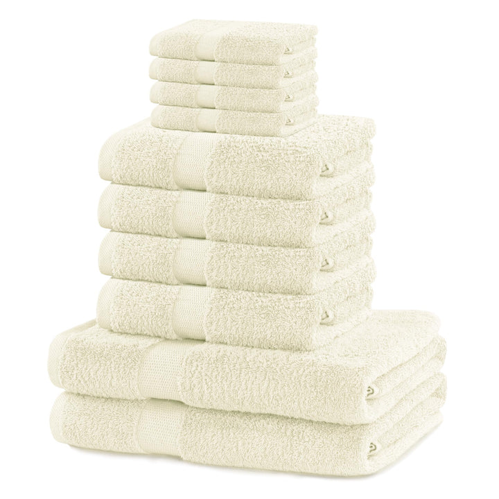 DecoKing 10er Set Baumwolle Qualität 525g/m² 4 Gästehandtücher 30x50 cm 4 Handtücher 50x100 cm und 2