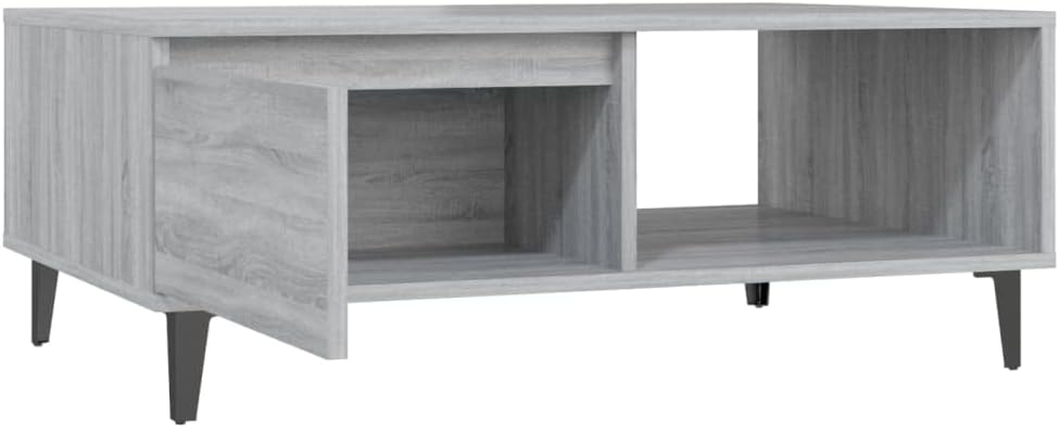 WIFESE Couchtisch mit Offenes Fach 90x60x35 cm Beistelltisch Holz Modernes Design Wohnzimmertisch Kl
