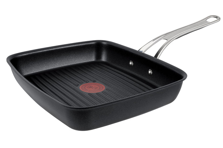 Tefal Jamie Oliver by E24541 Cooks | Classic Grillpfanne 23 x 27 cm Aluguss | Titanium 3x Antihaftve