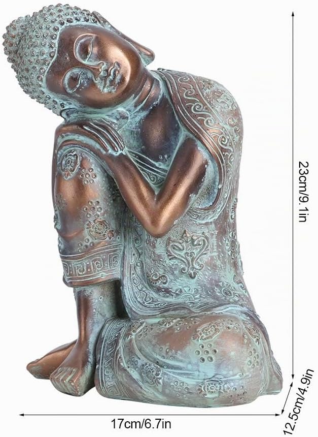 Schlafender Buddha Figur, 23x17x12.5 Dekoartikel Buddha Blau Buddha Figur Klein Garten Frostfest Bud