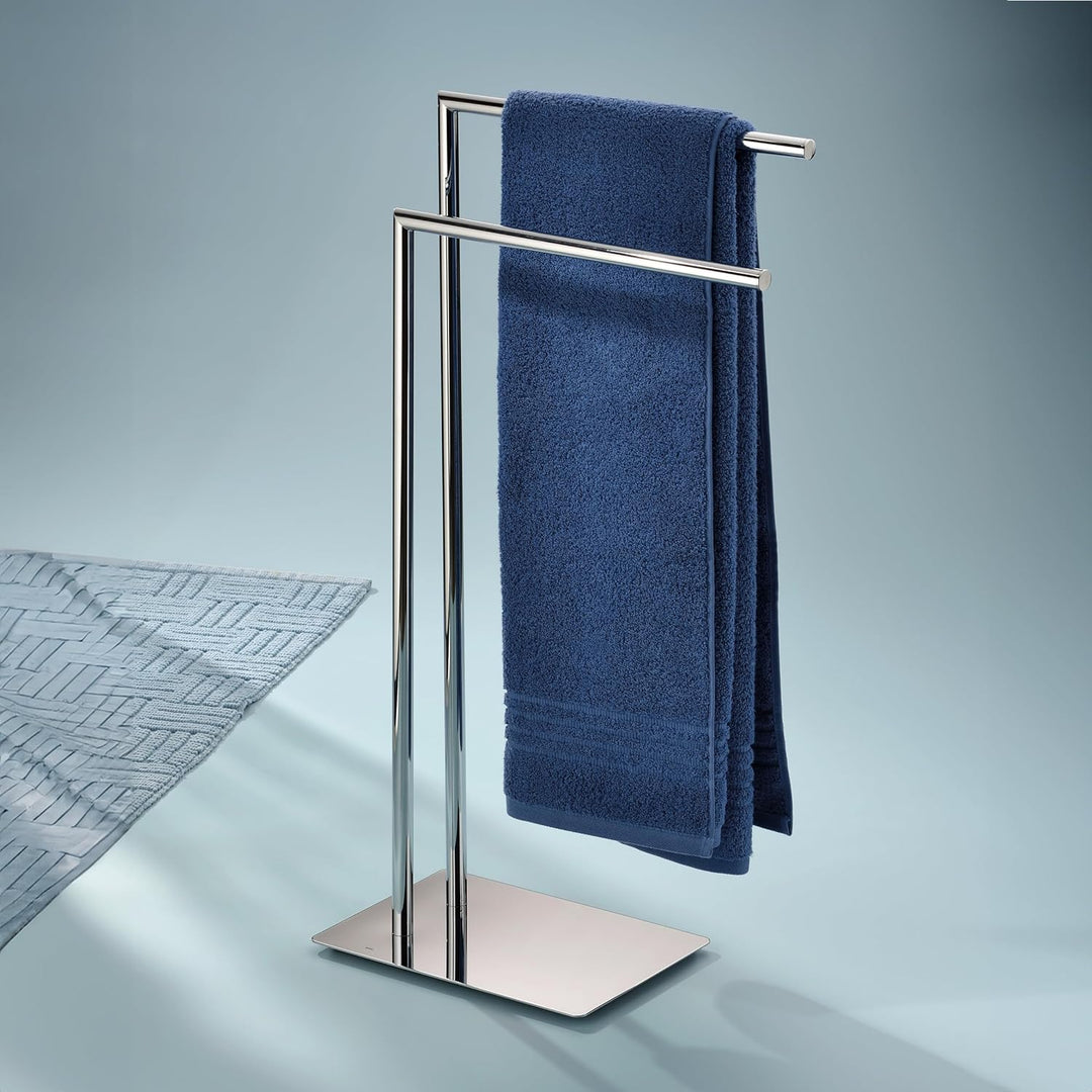Kela 18781 Handtuchhalter, 2 Arme, Metall, Höhe 81 cm, Style, Silber, Style