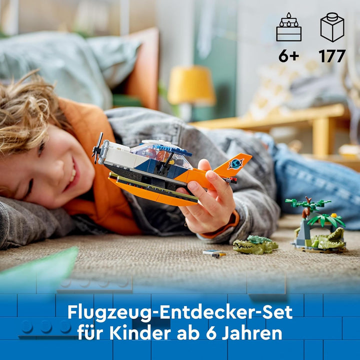LEGO City Dschungelforscher-Wasserflugzeug, Spielzeug für Kinder, Dschungel-Spielzeug mit Minifigure