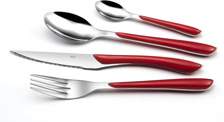Amefa ECLAT Besteck Set | Rot | Essbesteck 16-teilig | für 4 Personen | Edelstahl rostfrei | hochwer
