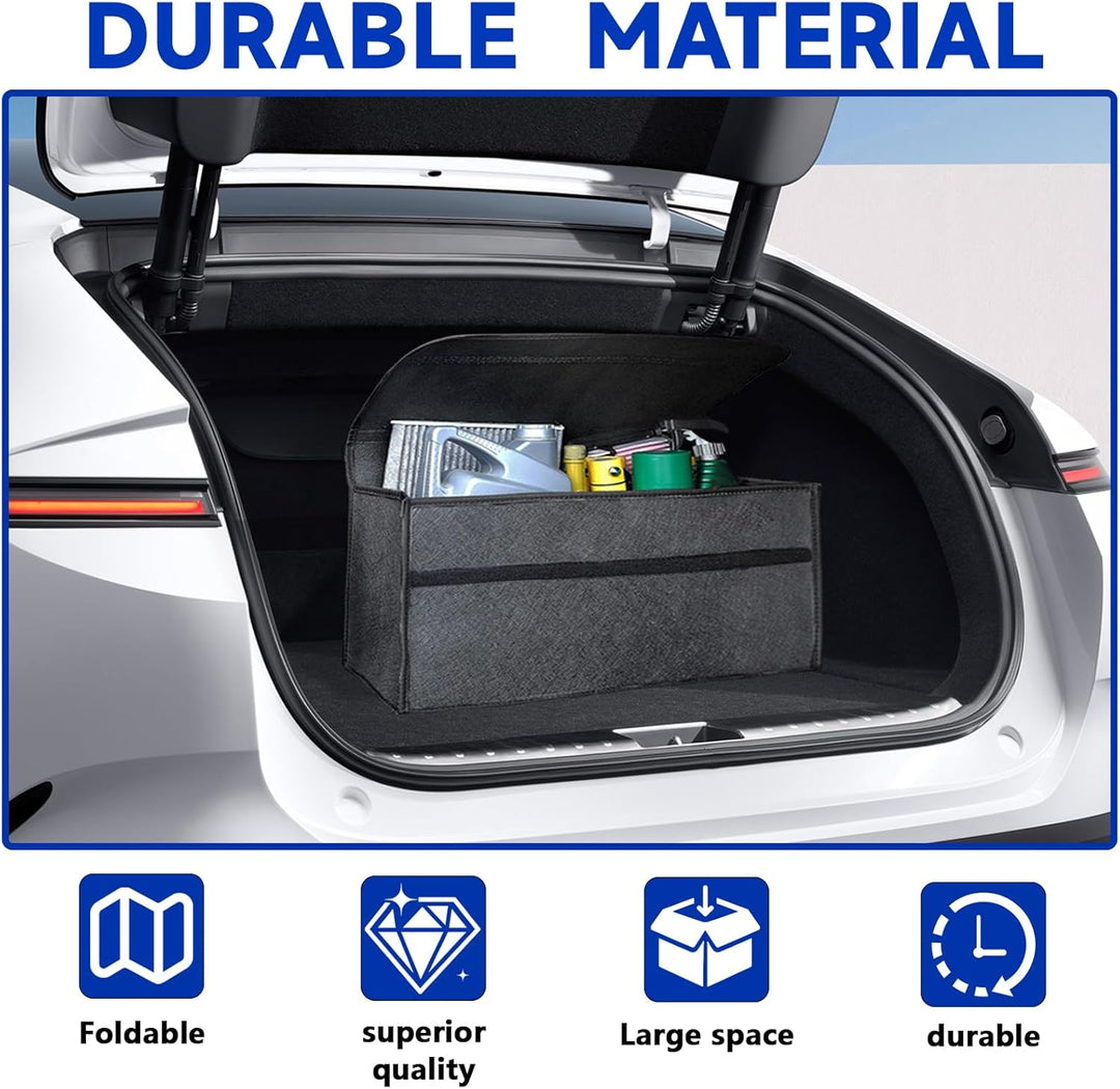 Auto Kofferraum Organizer, Faltbar Kofferraumtasche, Rutschfest Filz Auto Organizer Toolbag mit Klet