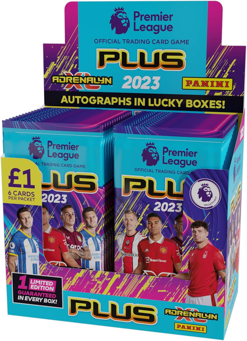 Panini x50 Packs Fussball Premier League 2022/23 Adrenalyn XL Plus, 50 Packungen, Buchstabendruck, 5