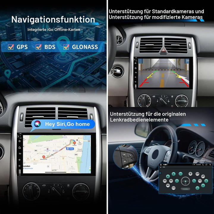 Autoradio Android 14.0 für Mercedes-Benz A-Klasse W169/B-Klasse W245/Viano/Vito W639/Sprinter W906,