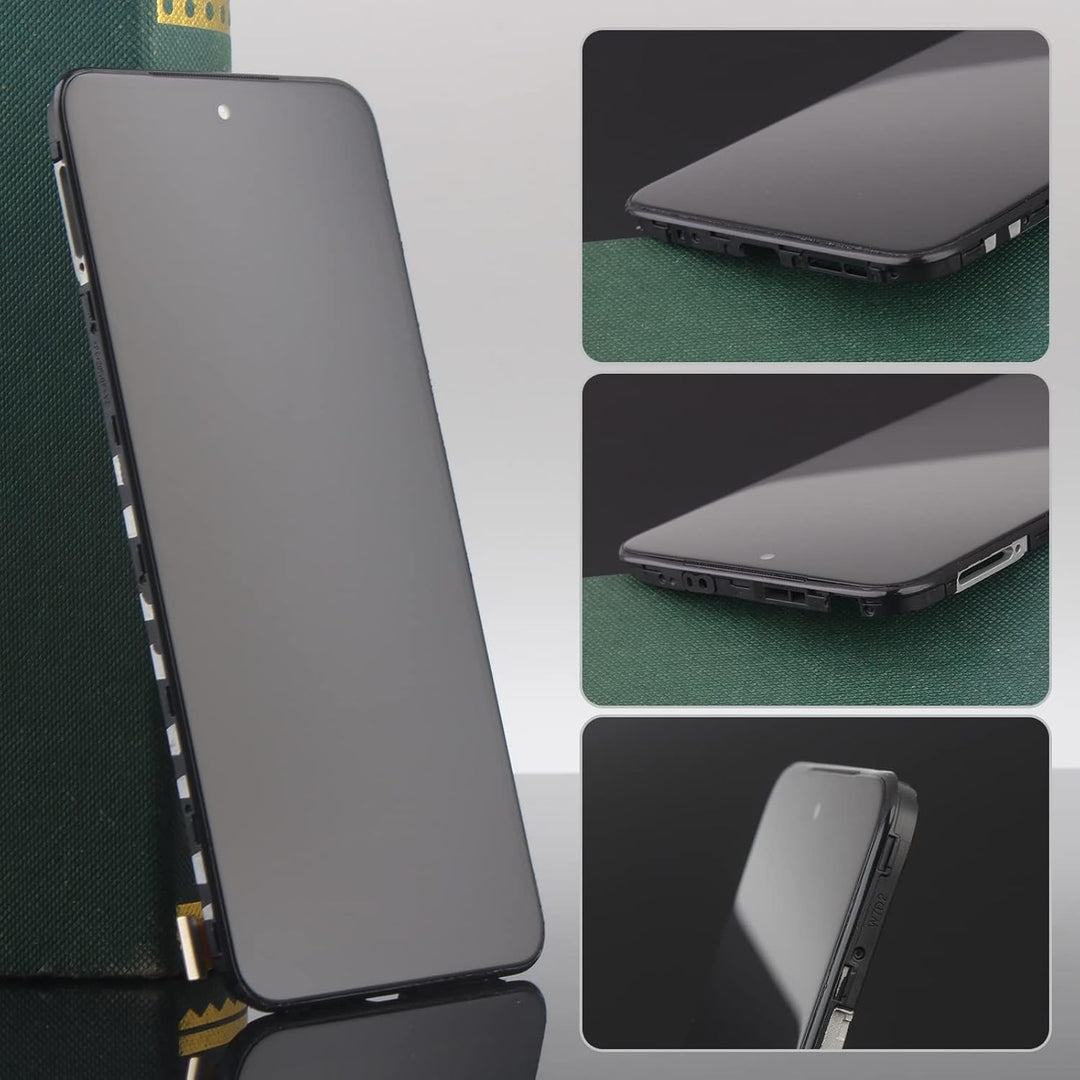 YHX-OU 6.43" Schwarz + Rahmen Display für Xiaomi Poco M4 Pro LCD Display Touchscreen Bildschirm Ersa