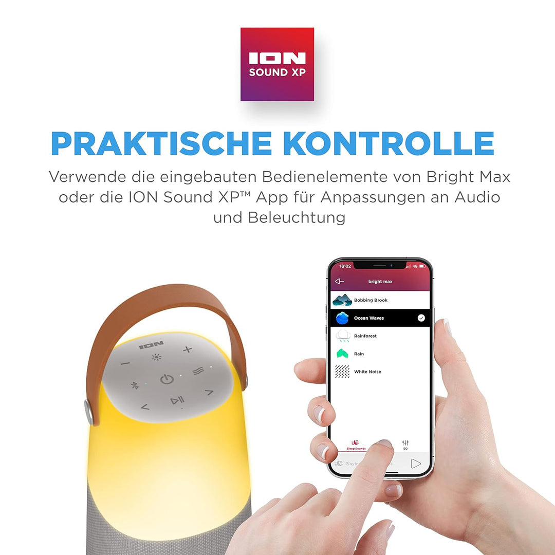 ION Audio Bright Max – Tragbarer, wasserfester 360° Bluetooth-Lautsprecher mit Beleuchtung, atmosphä