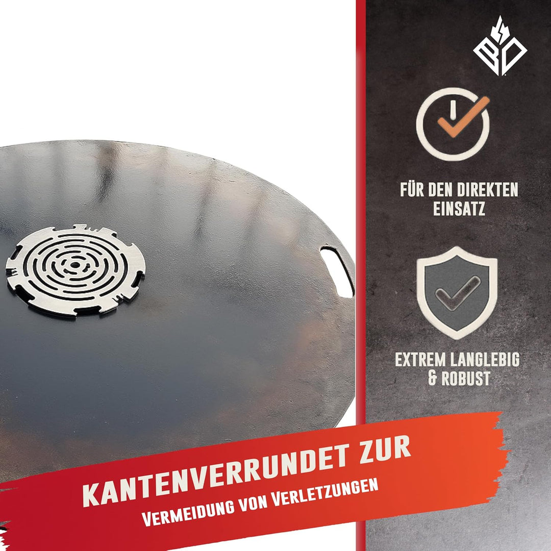 Becker Design® Grillrost & Grilleinsatz für Feuerplatte ⌀ 20cm (MADE IN EUROPE) Silber - Grillaufsat