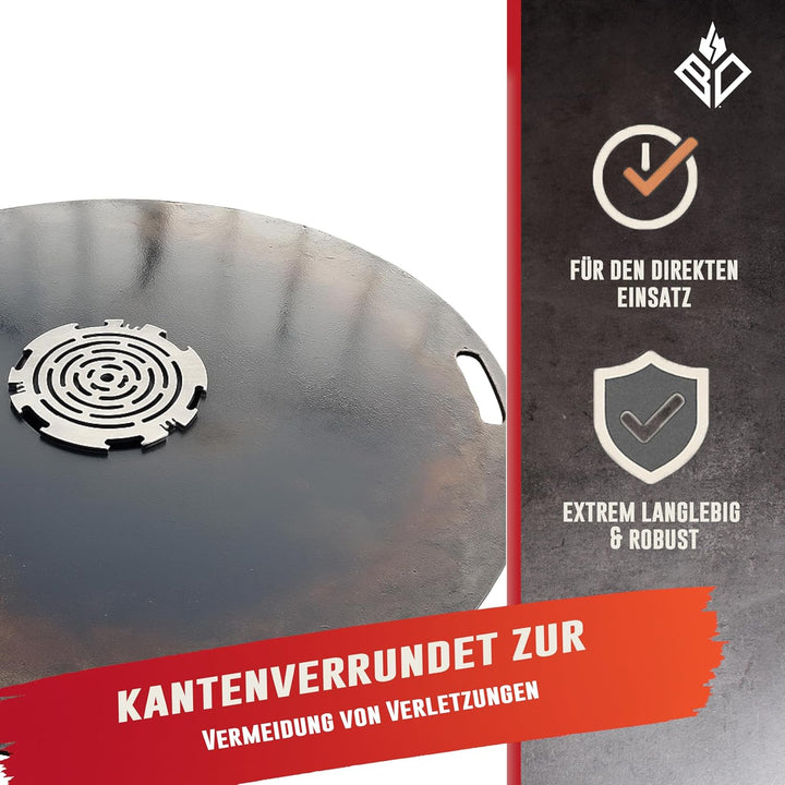 Becker Design® Grillrost & Grilleinsatz für Feuerplatte ⌀ 20cm (MADE IN EUROPE) Silber - Grillaufsat