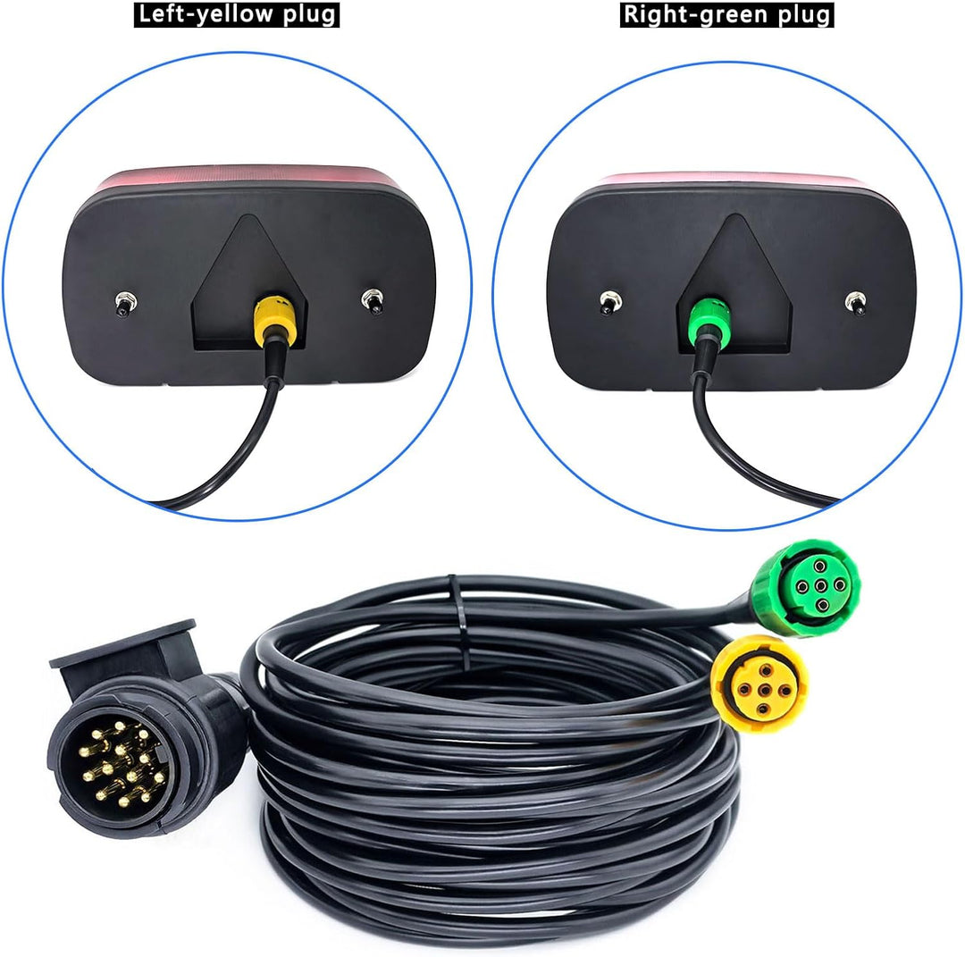 5 Meter 13-Polig Anhänger Rückleuchten Kabelbaum mit 5 Pin Bajonettverbinder, 12V 24V 13-pol Anhänge