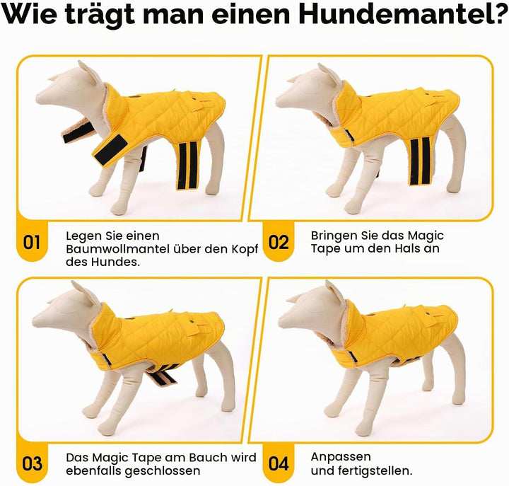 Wintermantel Hundemantel, Warme Winterjacken mit Fleece für Hunde,Hundejacke Hundekleidung Hundepull