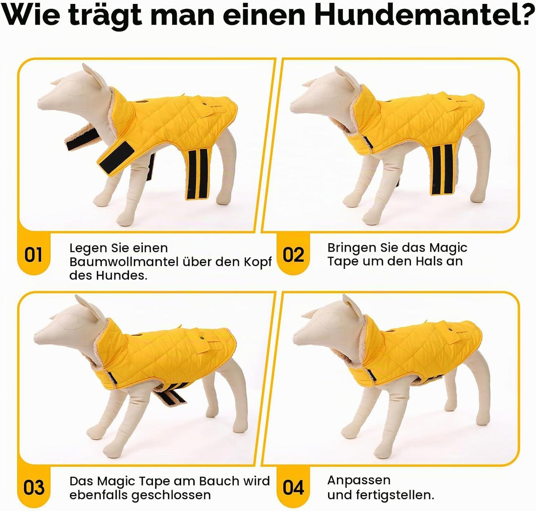 Wintermantel Hundemantel, Warme Winterjacken mit Fleece für Hunde,Hundejacke Hundekleidung Hundepull