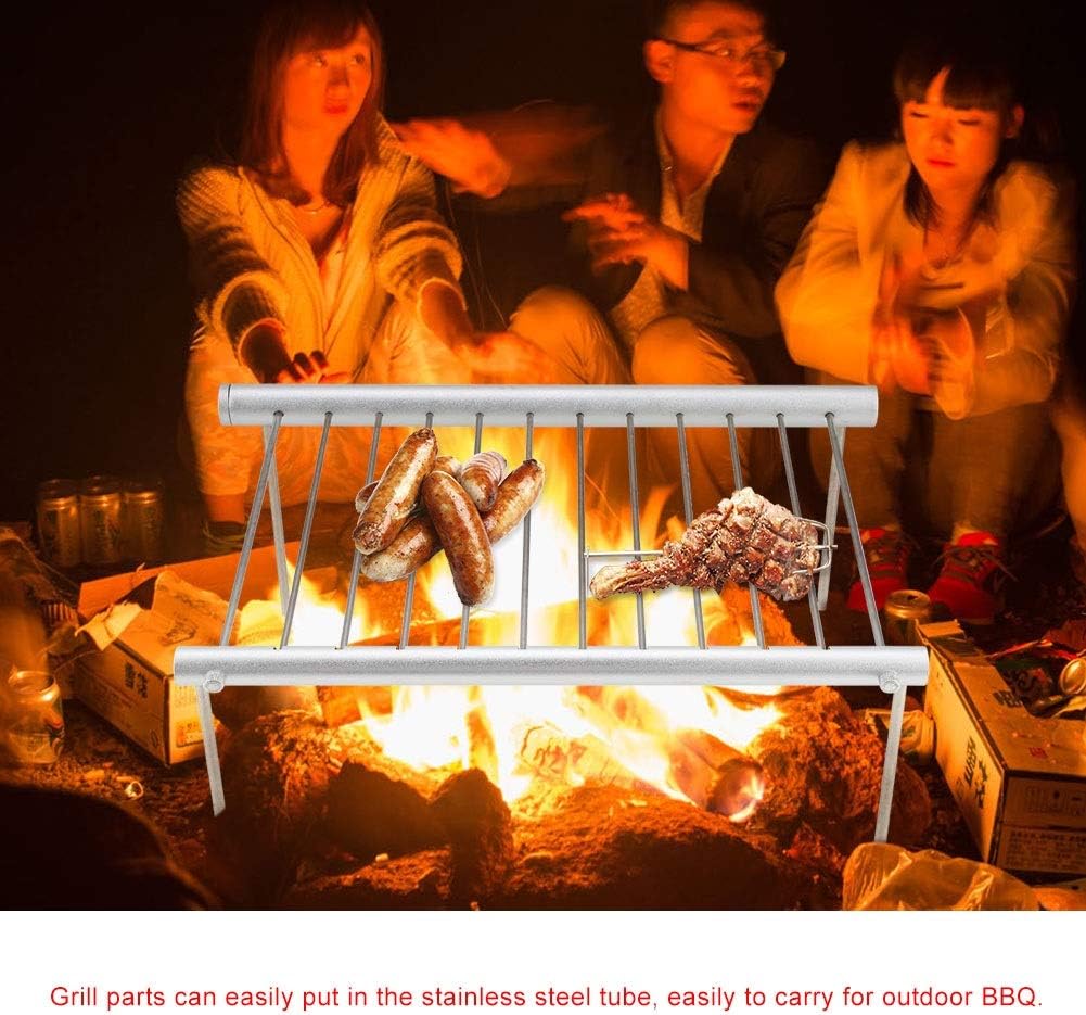 KSTE Tragbarer Grill, Grill Kompakt, Camping Grill - Klappgrill aus Edelstahl, tragbarer kompakter C
