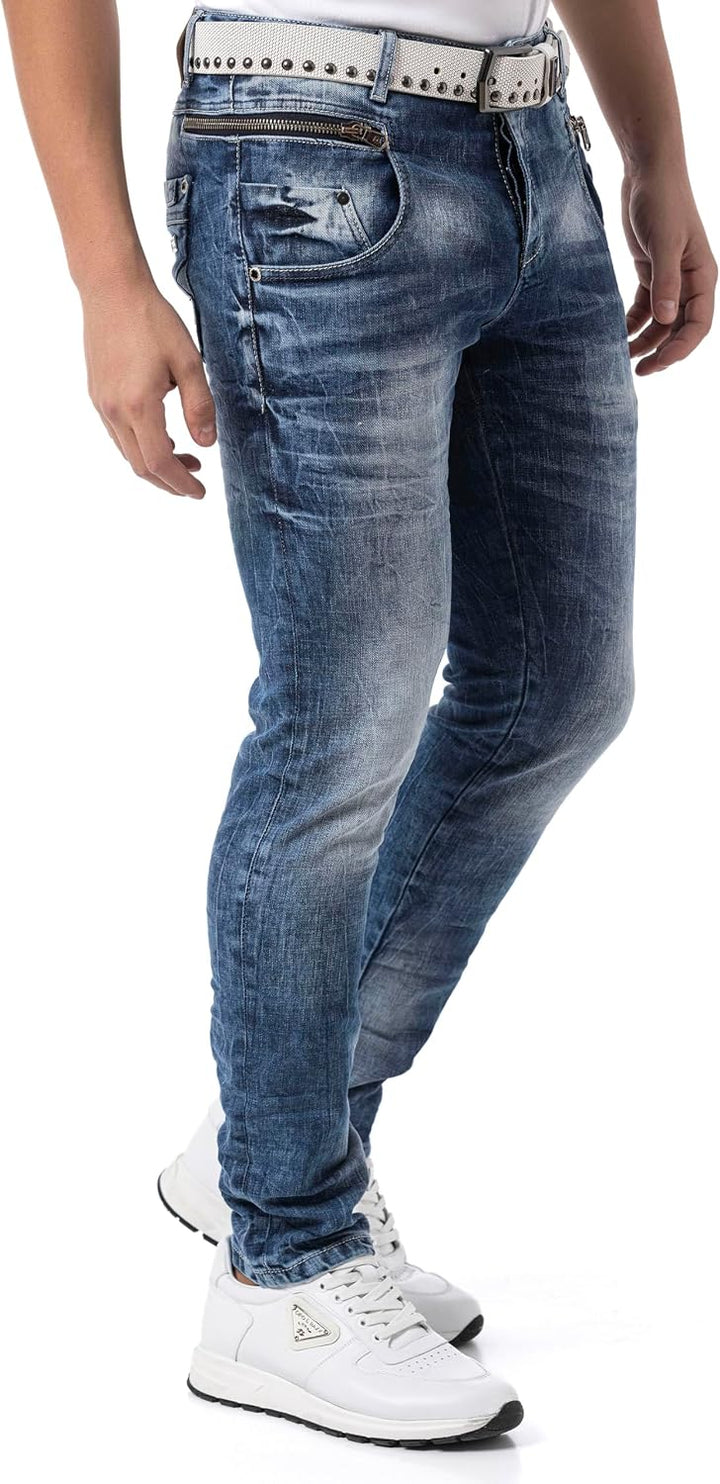 Cipo & Baxx Herren Jeans | Modernes Denim | Markante Details | Vielseitig kombinierbar für Freizeit