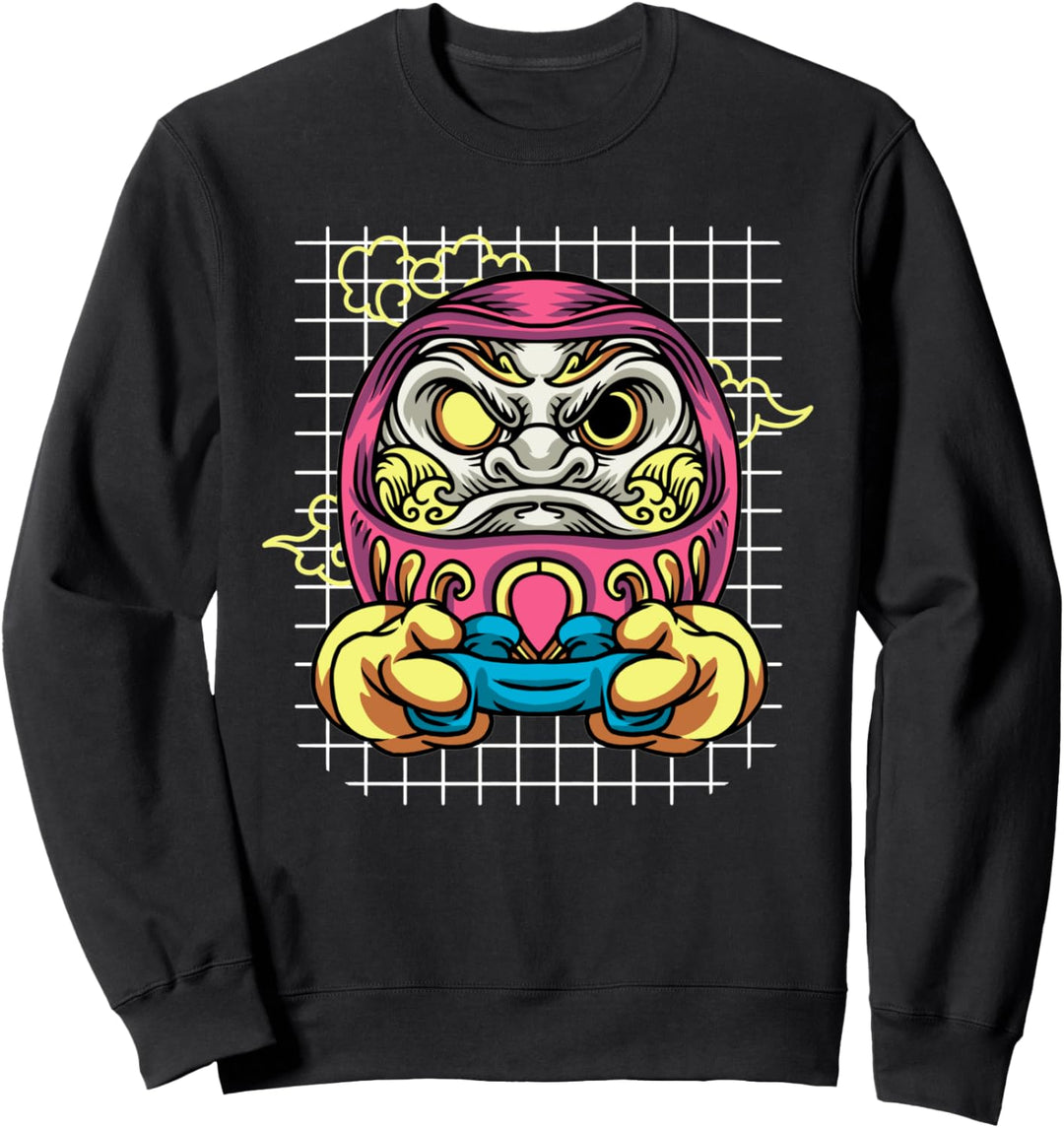 Japanisch Daruma Doll Video Gamer Gaming Clothes Sweatshirt