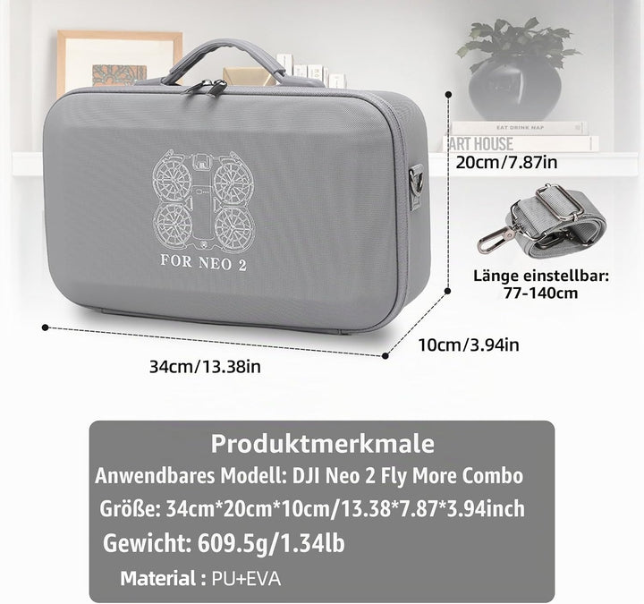 Tasche DJI Neo 2 Fly More Combo Tragetasche Neo2 Case Schutztasche für DJI RC-N3 und Akkus Drohne Zu